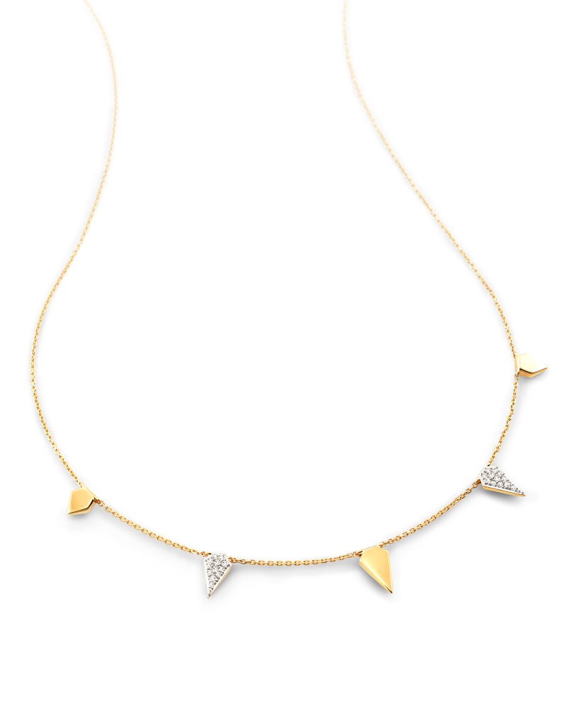 Mina 14k Yellow Gold Strand Necklace in White Diamond image number 1